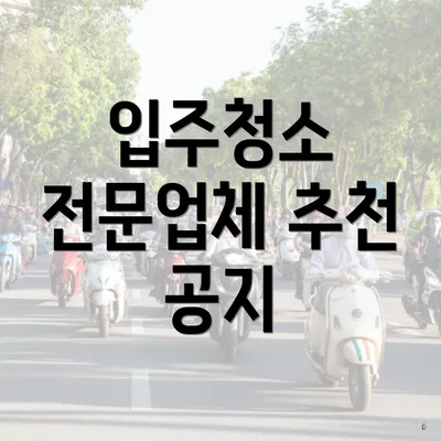 입주청소 전문업체 추천 공지