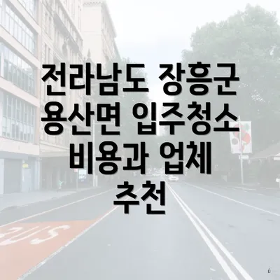 전라남도 장흥군 용산면 입주청소 비용과 업체 추천