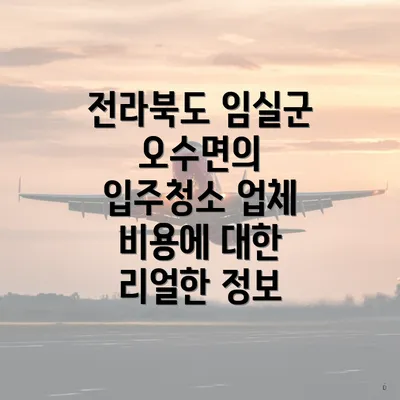 전라북도 임실군 오수면의 입주청소 업체 비용에 대한 리얼한 정보