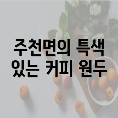 주천면의 특색 있는 커피 원두