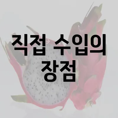 직접 수입의 장점