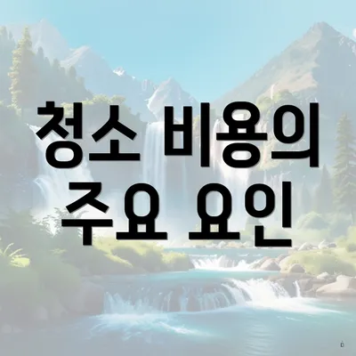 청소 비용의 주요 요인