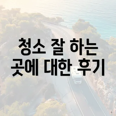 청소 잘 하는 곳에 대한 후기