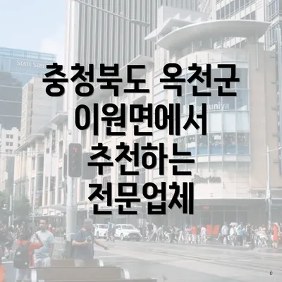 충청북도 옥천군 이원면에서 추천하는 전문업체