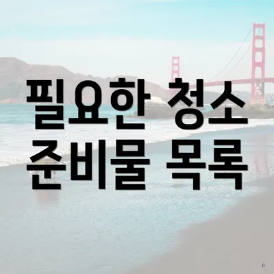 필요한 청소 준비물 목록