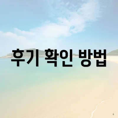 후기 확인 방법