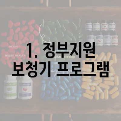 1. 정부지원 보청기 프로그램