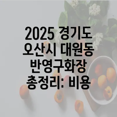 2025 경기도 오산시 대원동 반영구화장 총정리: 비용