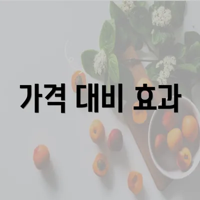 가격 대비 효과