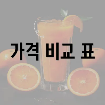 가격 비교 표