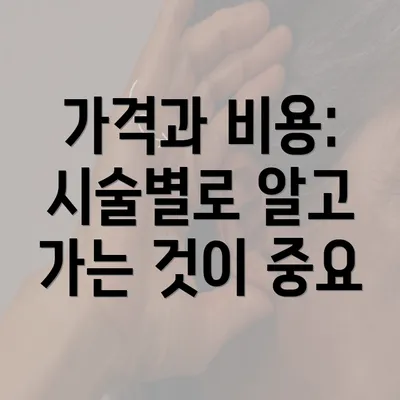 가격과 비용: 시술별로 알고 가는 것이 중요