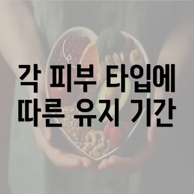 각 피부 타입에 따른 유지 기간