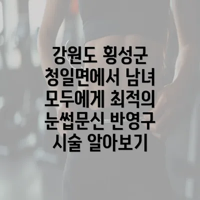 강원도 횡성군 청일면에서 남녀 모두에게 최적의 눈썹문신 반영구 시술 알아보기