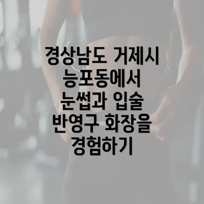 경상남도 거제시 능포동에서 눈썹과 입술 반영구 화장을 경험하기