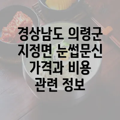 경상남도 의령군 지정면 눈썹문신 가격과 비용 관련 정보