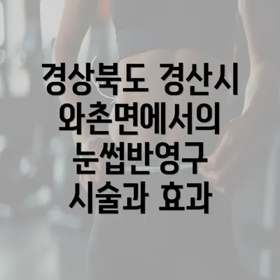 경상북도 경산시 와촌면에서의 눈썹반영구 시술과 효과