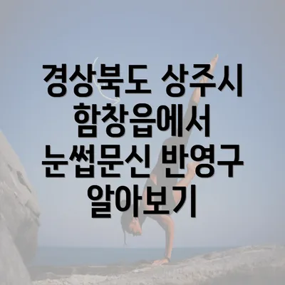 경상북도 상주시 함창읍에서 눈썹문신 반영구 알아보기