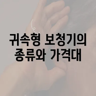 귀속형 보청기의 종류와 가격대