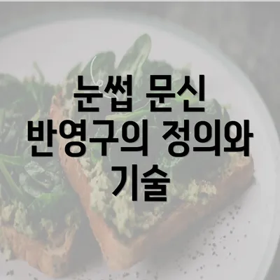 눈썹 문신 반영구의 정의와 기술