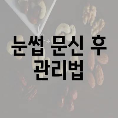 눈썹 문신 후 관리법