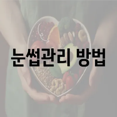 눈썹관리 방법