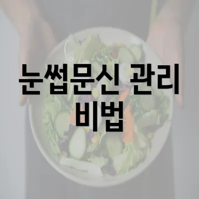 눈썹문신 관리 비법