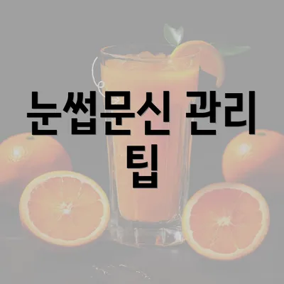 눈썹문신 관리 팁