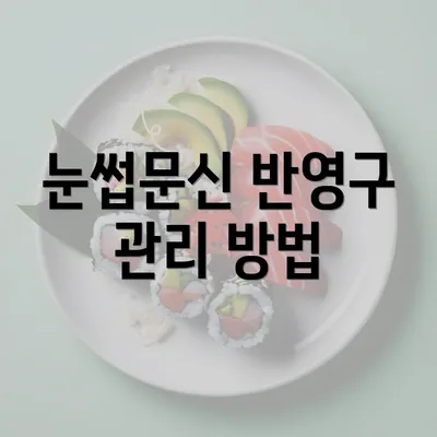 눈썹문신 반영구 관리 방법