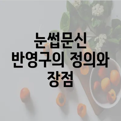 눈썹문신 반영구의 정의와 장점