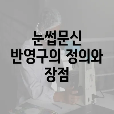 눈썹문신 반영구의 정의와 장점