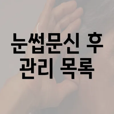 눈썹문신 후 관리 목록