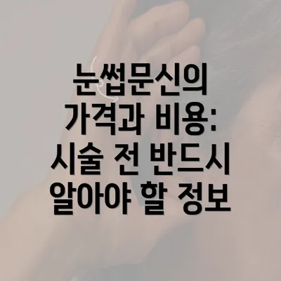 눈썹문신의 가격과 비용: 시술 전 반드시 알아야 할 정보