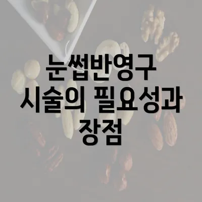 눈썹반영구 시술의 필요성과 장점