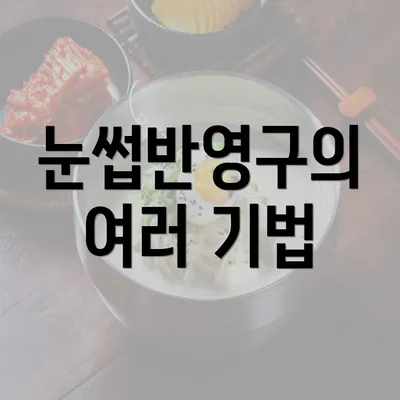 눈썹반영구의 여러 기법