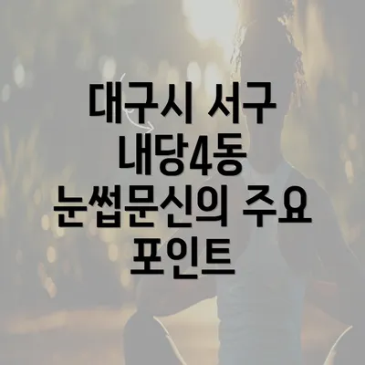 대구시 서구 내당4동 눈썹문신의 주요 포인트