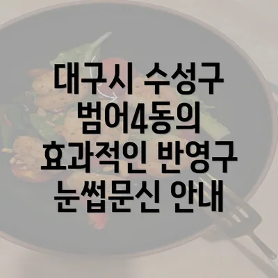 대구시 수성구 범어4동의 효과적인 반영구 눈썹문신 안내