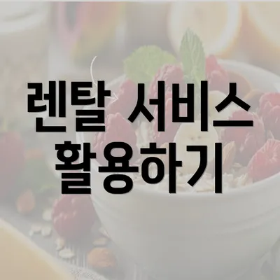 렌탈 서비스 활용하기