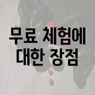 무료 체험에 대한 장점