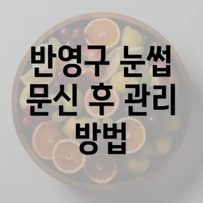 반영구 눈썹 문신 후 관리 방법