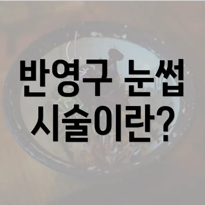 반영구 눈썹 시술이란?