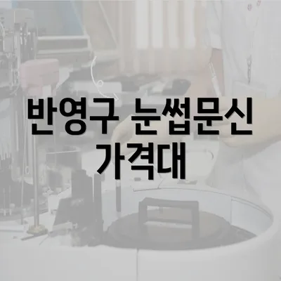 반영구 눈썹문신 가격대