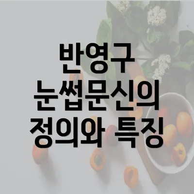 반영구 눈썹문신의 정의와 특징