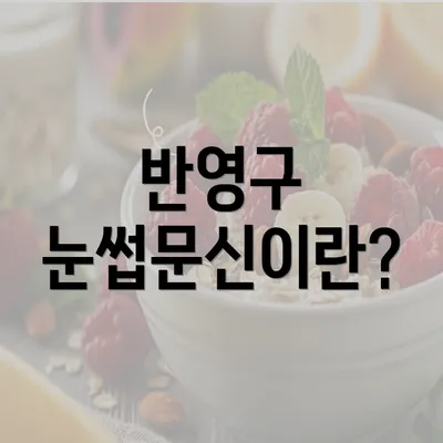 반영구 눈썹문신이란?