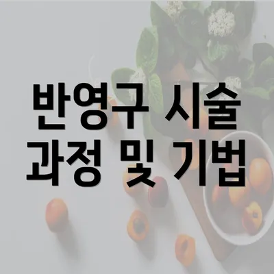 반영구 시술 과정 및 기법