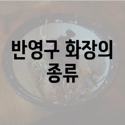 반영구 화장의 종류