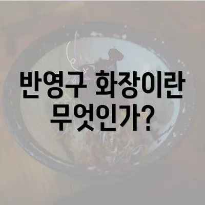 반영구 화장이란 무엇인가?