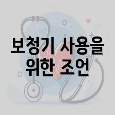 보청기 사용을 위한 조언