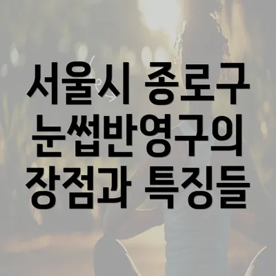 서울시 종로구 눈썹반영구의 장점과 특징들