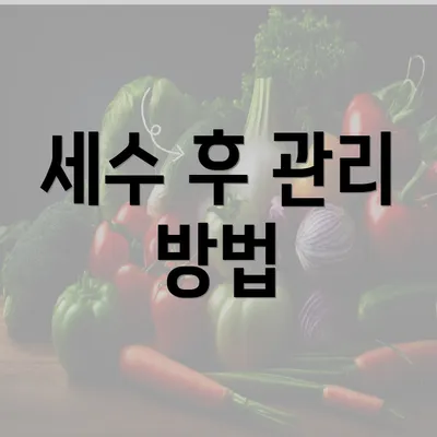 세수 후 관리 방법