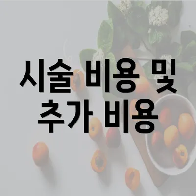 시술 비용 및 추가 비용